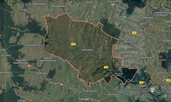 A solo 36 km de Cracovia, Suloszowa se destaca por esta peculiar característica (Foto: Reproducción / Google Maps)